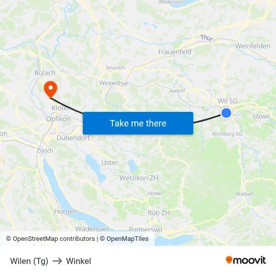 Wilen (Tg) to Winkel map