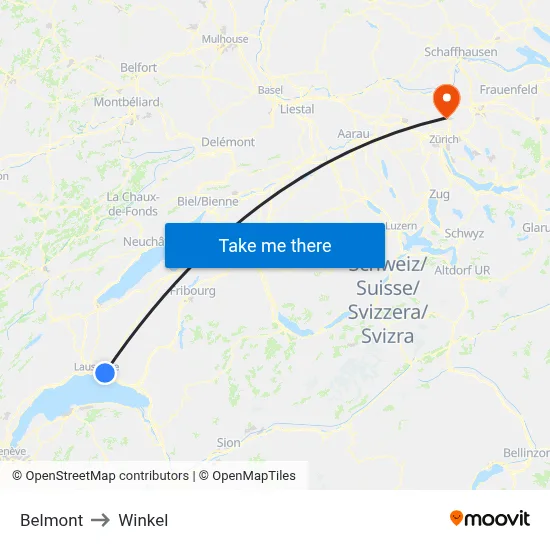 Belmont to Winkel map
