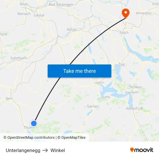 Unterlangenegg to Winkel map