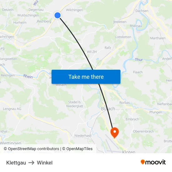 Klettgau to Winkel map