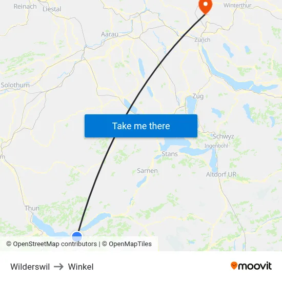 Wilderswil to Winkel map
