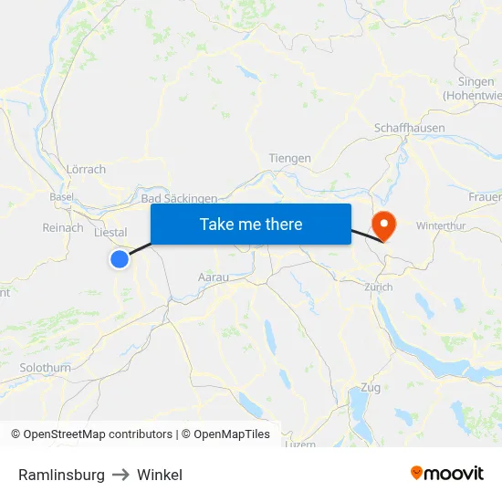 Ramlinsburg to Winkel map