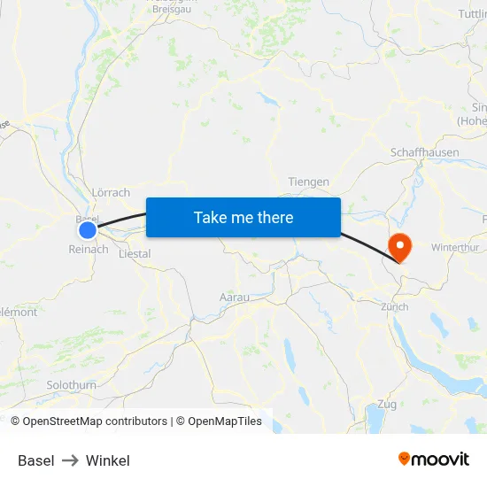 Basel to Winkel map