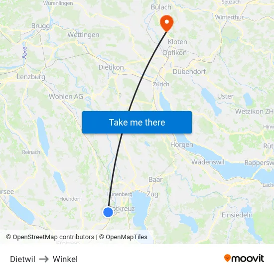 Dietwil to Winkel map