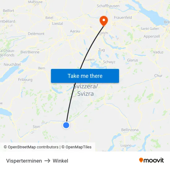 Visperterminen to Winkel map