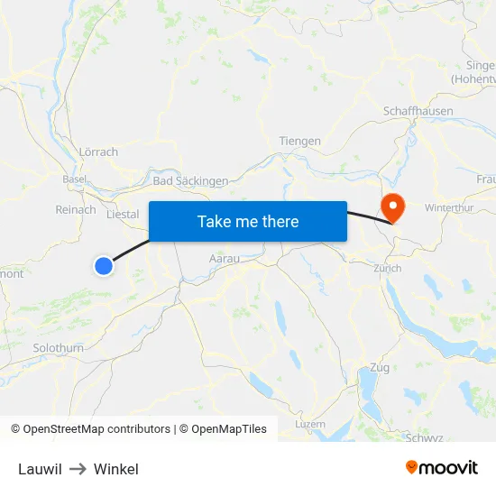Lauwil to Winkel map