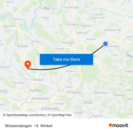 Wiesendangen to Winkel map