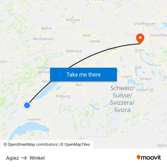 Agiez to Winkel map