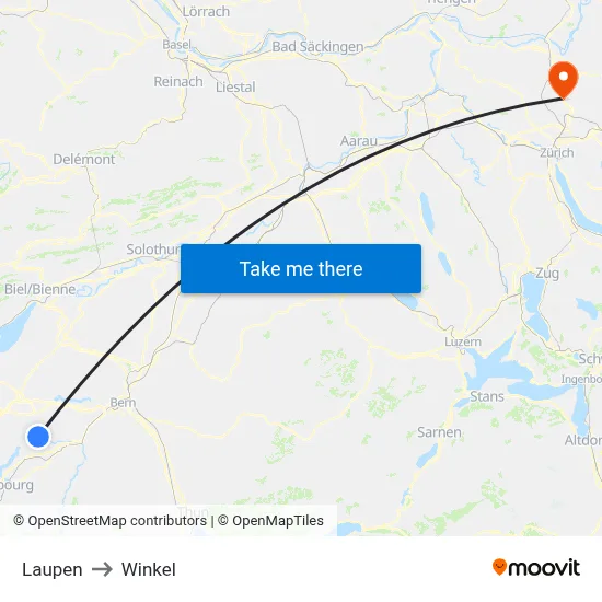 Laupen to Winkel map