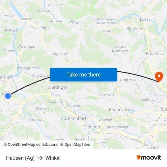 Hausen (Ag) to Winkel map