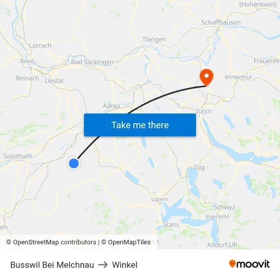 Busswil Bei Melchnau to Winkel map