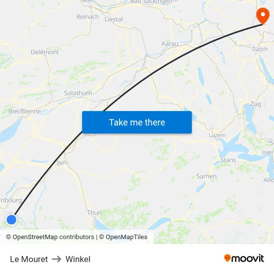 Le Mouret to Winkel map