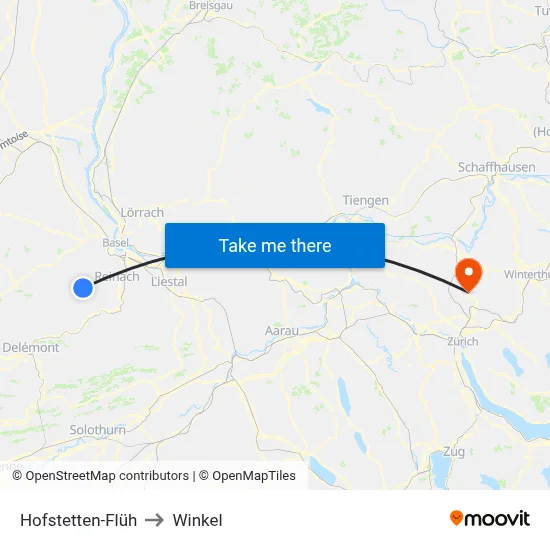 Hofstetten-Flüh to Winkel map
