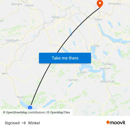 Sigriswil to Winkel map