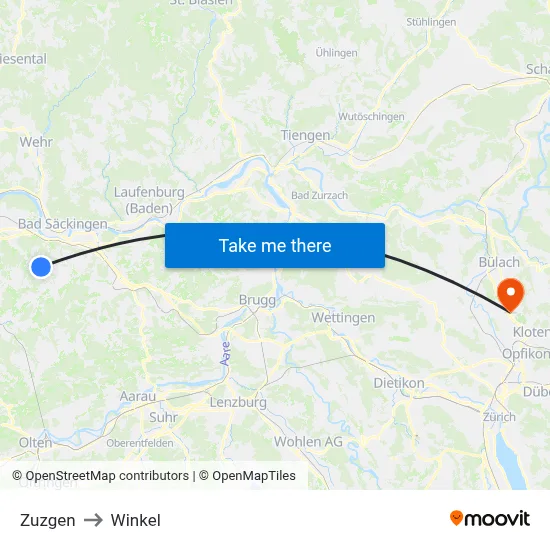 Zuzgen to Winkel map