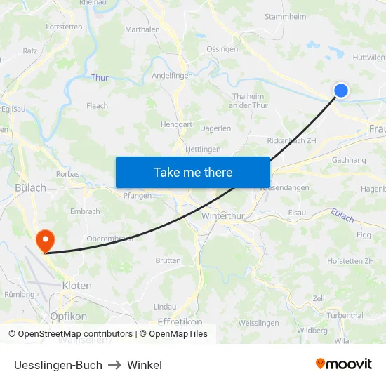 Uesslingen-Buch to Winkel map