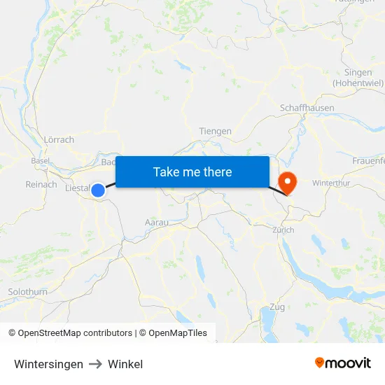Wintersingen to Winkel map