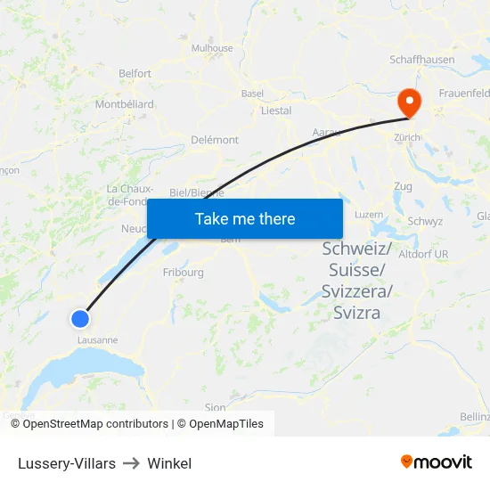 Lussery-Villars to Winkel map