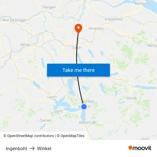 Ingenbohl to Winkel map