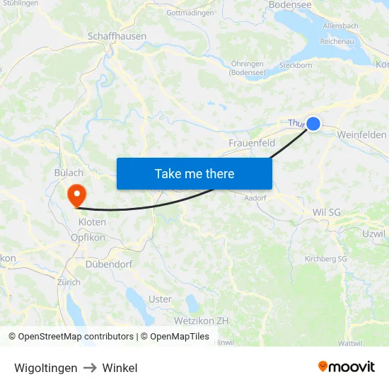 Wigoltingen to Winkel map