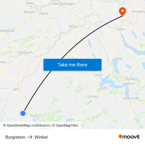 Burgistein to Winkel map