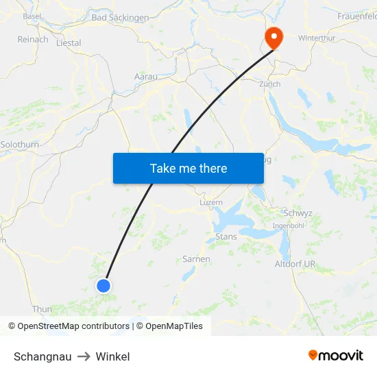 Schangnau to Winkel map