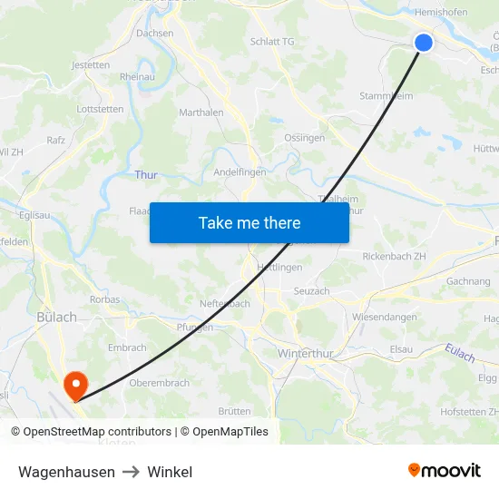 Wagenhausen to Winkel map