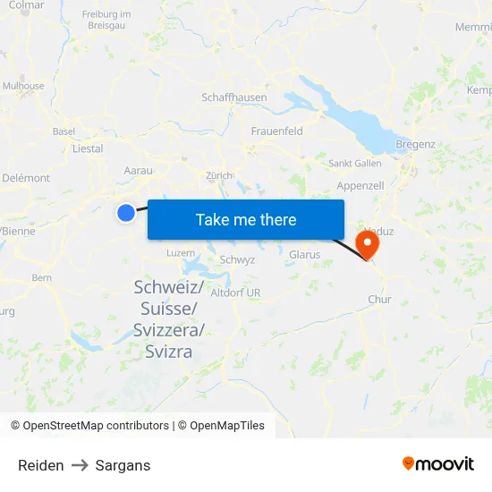 Reiden to Sargans map