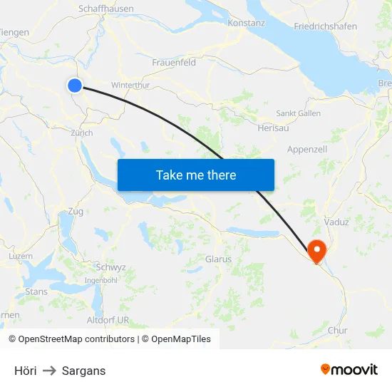 Höri to Sargans map