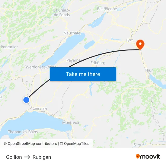 Gollion to Rubigen map