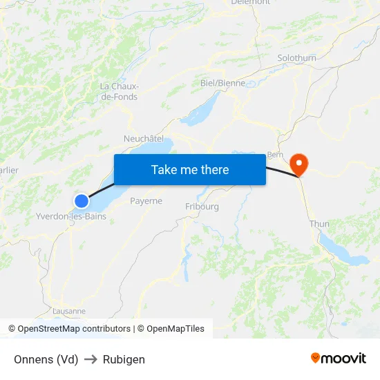 Onnens (Vd) to Rubigen map