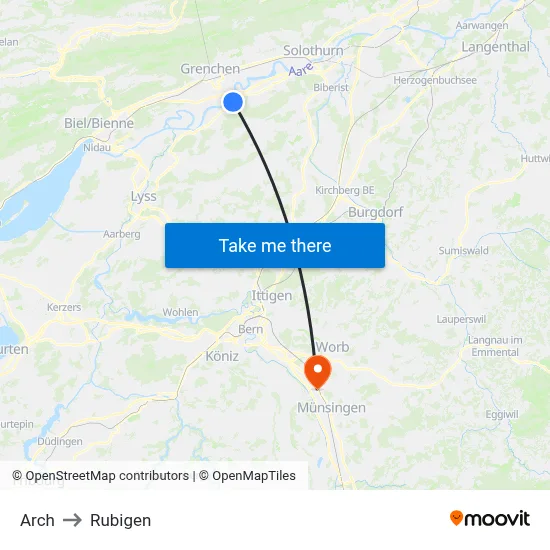 Arch to Rubigen map