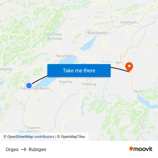 Orges to Rubigen map