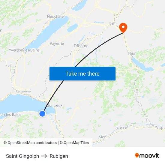 Saint-Gingolph to Rubigen map