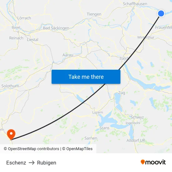 Eschenz to Rubigen map