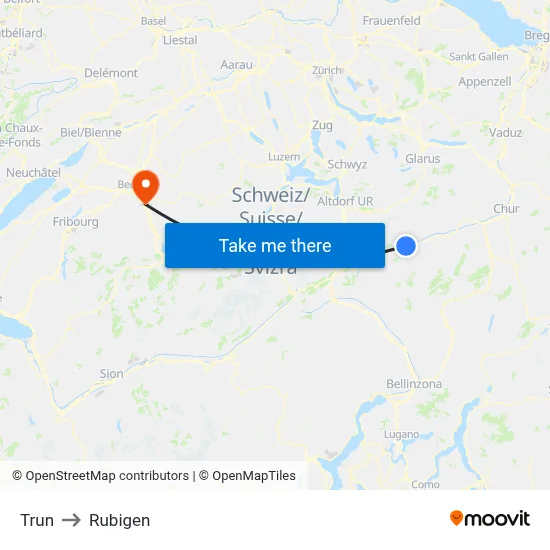 Trun to Rubigen map