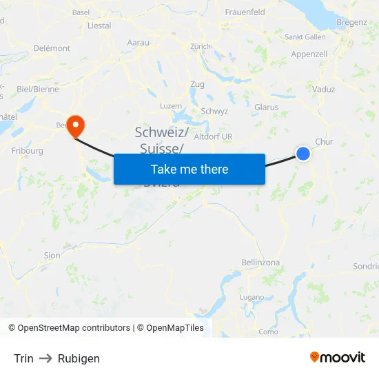 Trin to Rubigen map