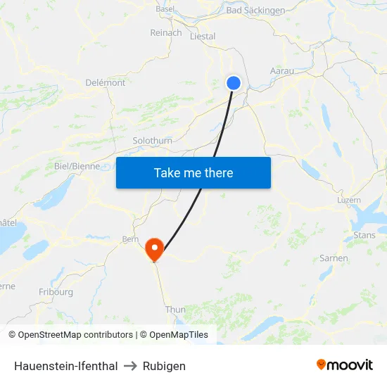 Hauenstein-Ifenthal to Rubigen map