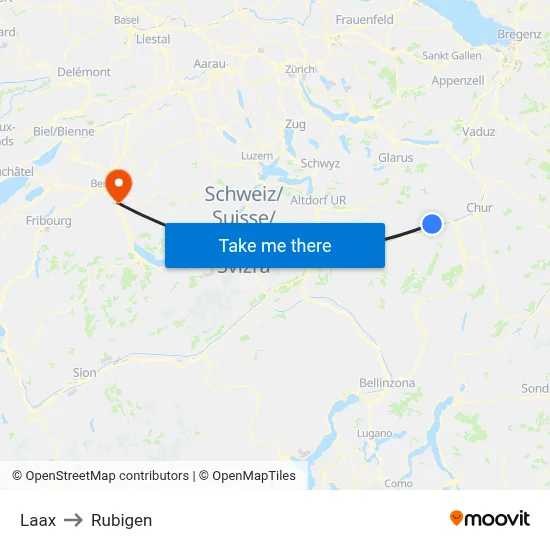 Laax to Rubigen map