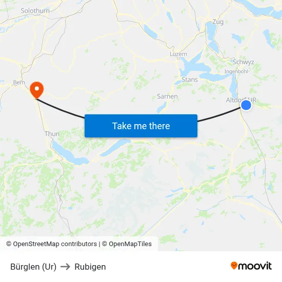 Bürglen (Ur) to Rubigen map
