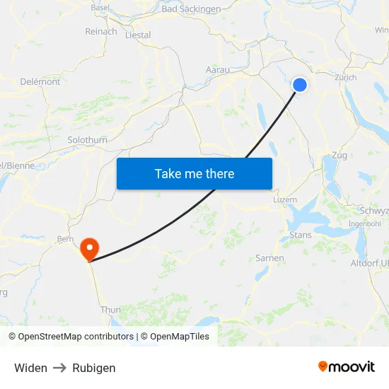 Widen to Rubigen map