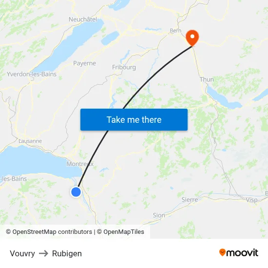Vouvry to Rubigen map