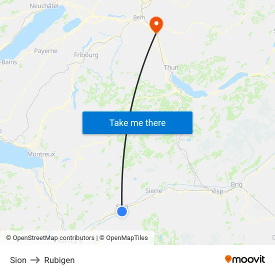 Sion to Rubigen map