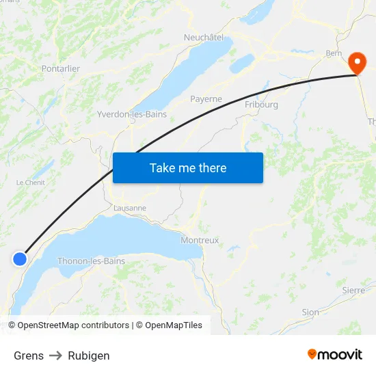 Grens to Rubigen map