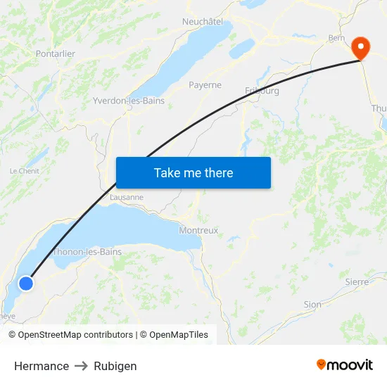 Hermance to Rubigen map