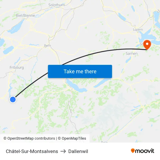 Châtel-Sur-Montsalvens to Dallenwil map