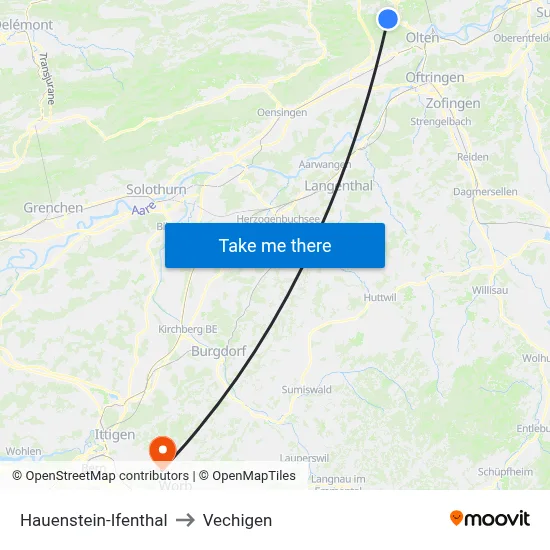 Hauenstein-Ifenthal to Vechigen map