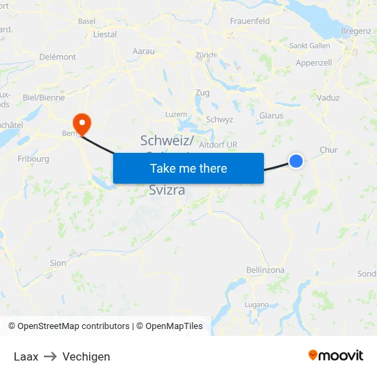 Laax to Vechigen map