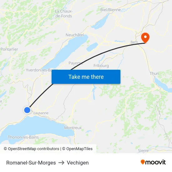 Romanel-Sur-Morges to Vechigen map