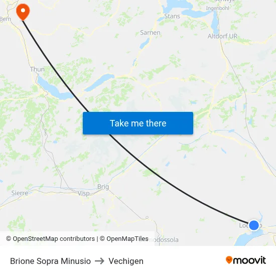 Brione Sopra Minusio to Vechigen map